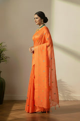 Orange jamdhani saree