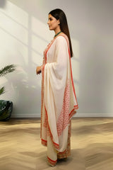 Round neck wit slit cotton kurti set