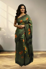 Green tusser Saree