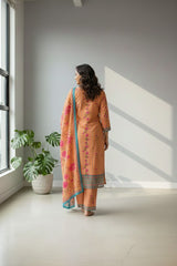 Linen gamboge colour kurti set