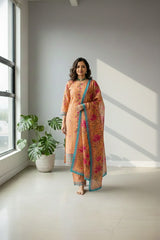 Linen gamboge colour kurti set