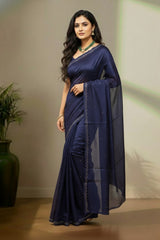 Deep purple organza saree