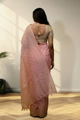 Pink tusser saree