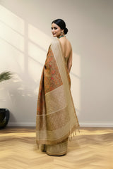 Brown banarasi silk saree
