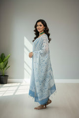 Blue cotton kurti material