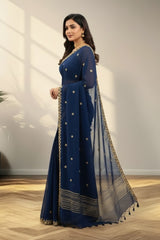Blue Georgette saree