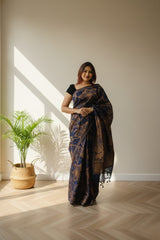 Tusser cotton , hand loom saree