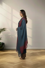 Blue chanderi cotton Kurti set