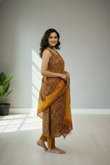 Brown Cotton kurti material