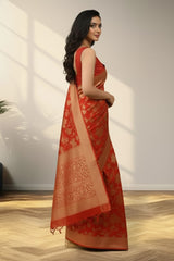Red Banarasi saree