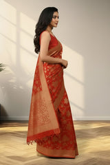 Red Banarasi saree