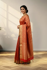 Red brocade Banarasi saree