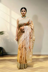 Champagne beige banarasi silk