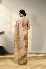 Champagne beige banarasi silk
