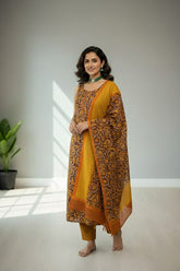 Brown Cotton kurti material