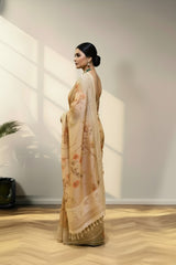 Champagne beige banarasi silk