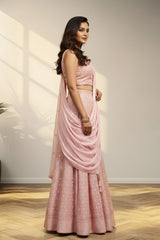 Georgette Pink Long Gown