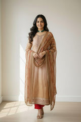 Cotton strips and geometric shape motifs kurti material