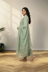 cotton Ice blue kurti set