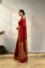 Red banarasi silk saree