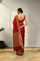 Red banarasi silk saree