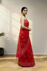 Red Organza Saree