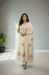 Cream Kota Cotton kurti material