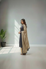 Navy blue cotton kurti materal