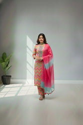 Pink & orange blends Rayon Cotton