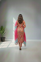 Pink & orange blends Rayon Cotton