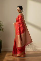 Red Banarasi saree