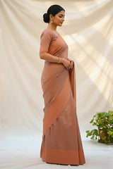 Rose gold semi kanchi silk saree