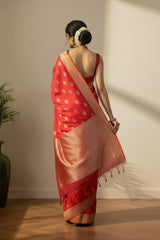 Red Banarasi saree