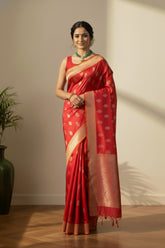 Red Banarasi saree