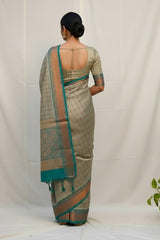Green semi kanchi silk saree