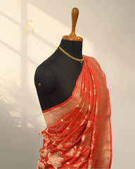 Red Banarasi saree