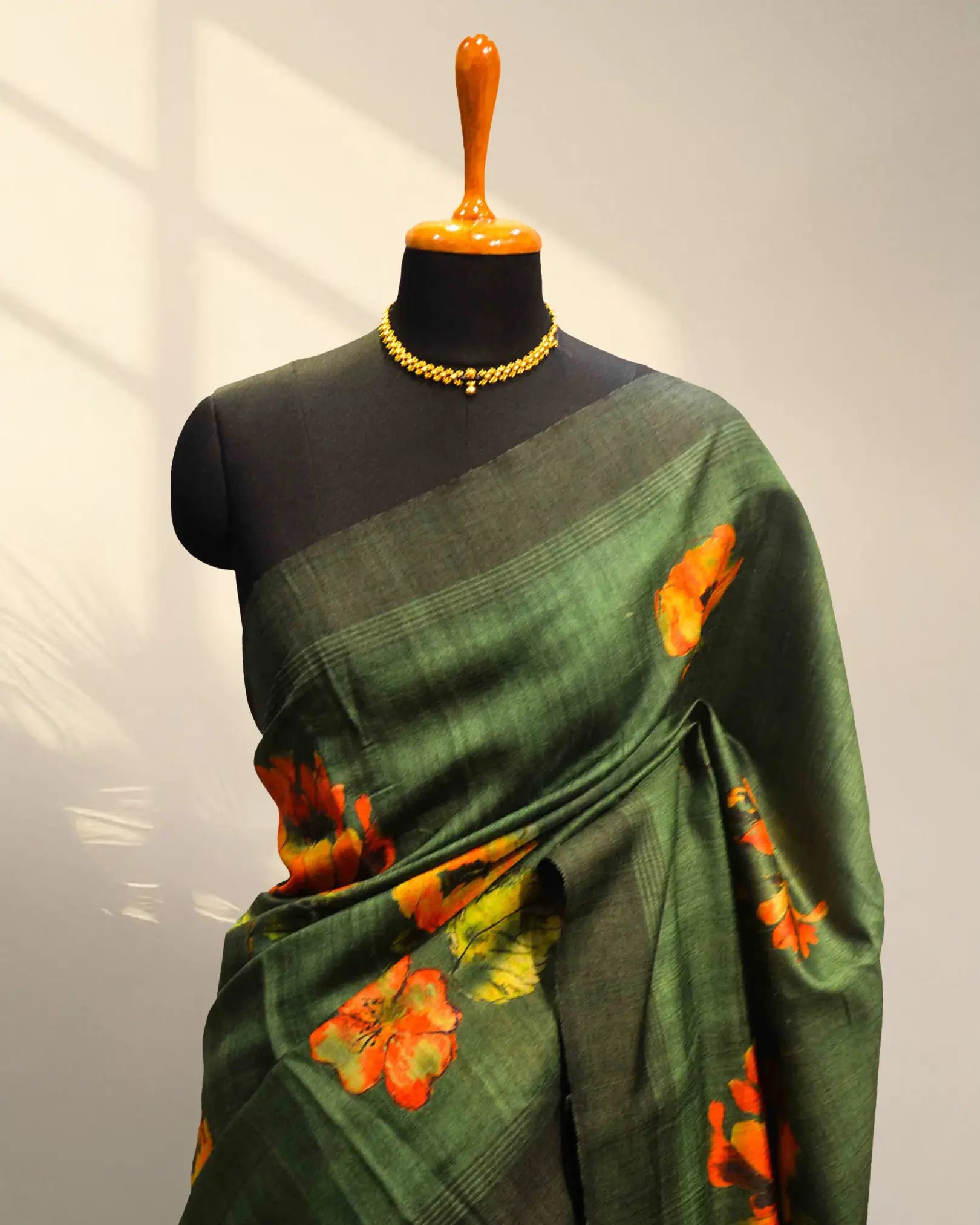 Green tusser Saree