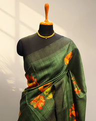 Green tusser Saree