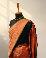 Red brocade Banarasi saree