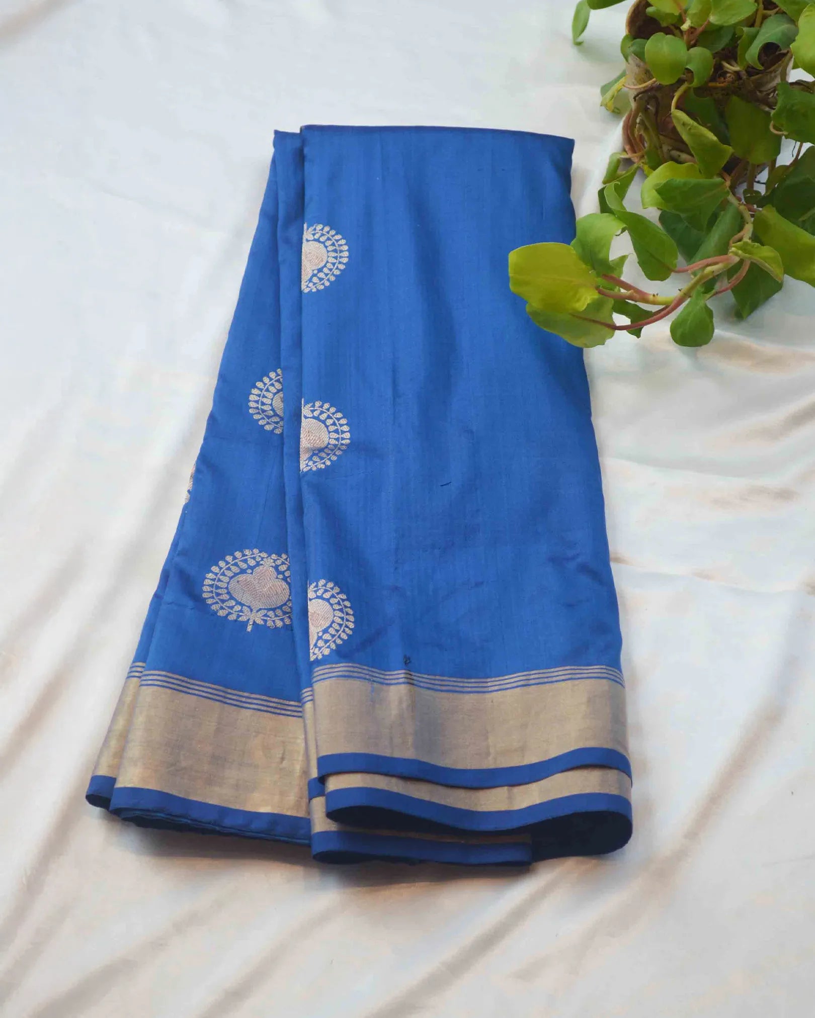 Blue pure kanchi saree
