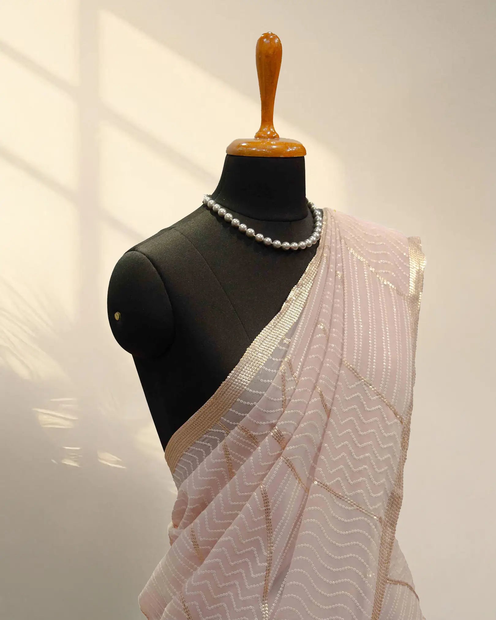 Pastel pink Georgette Saree