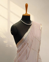 Pastel pink Georgette Saree