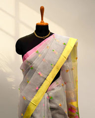 Silver white saree