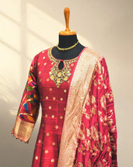 Raw Silk Long Gown