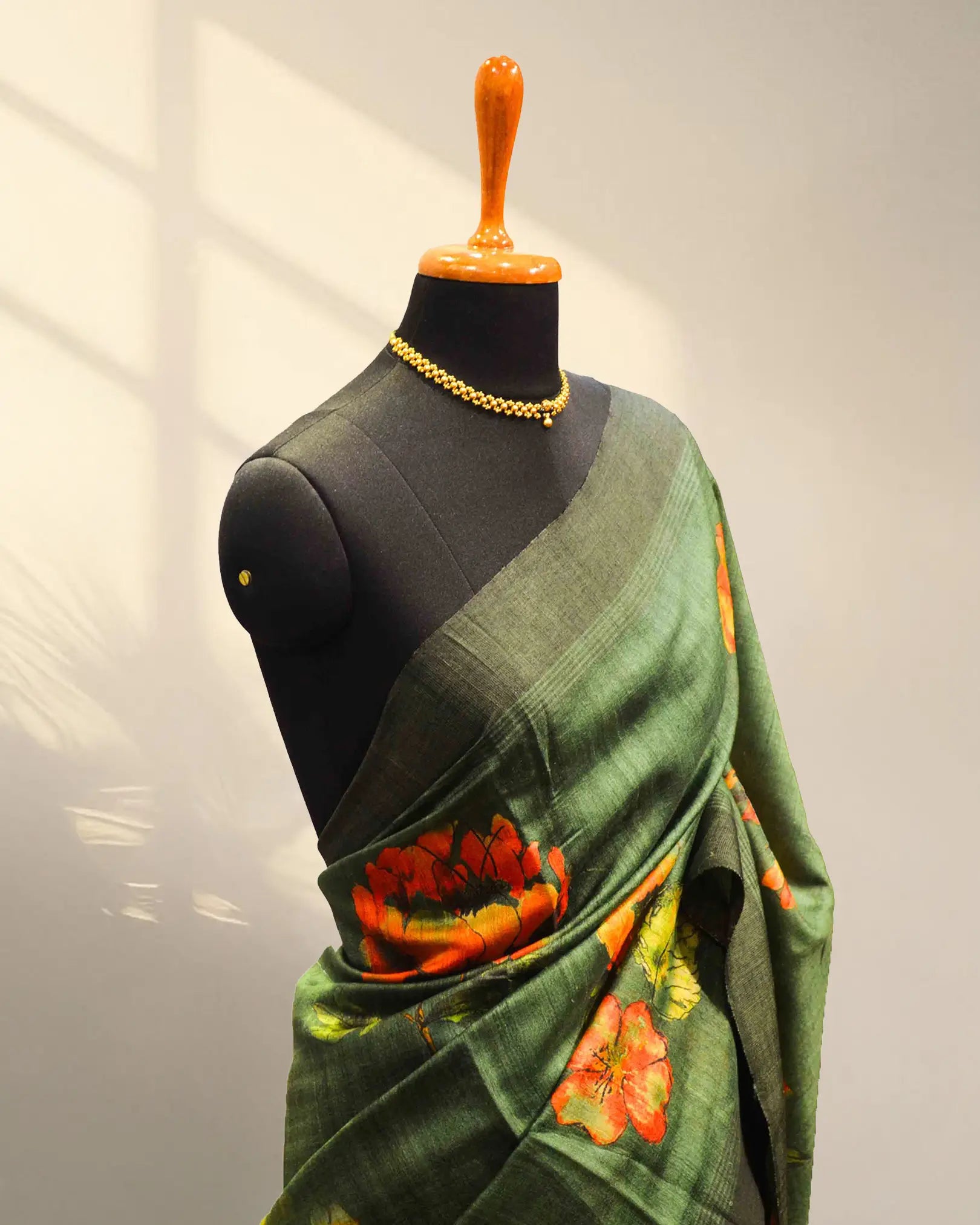 Green tusser Saree