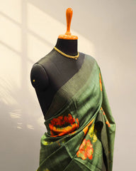 Green tusser Saree