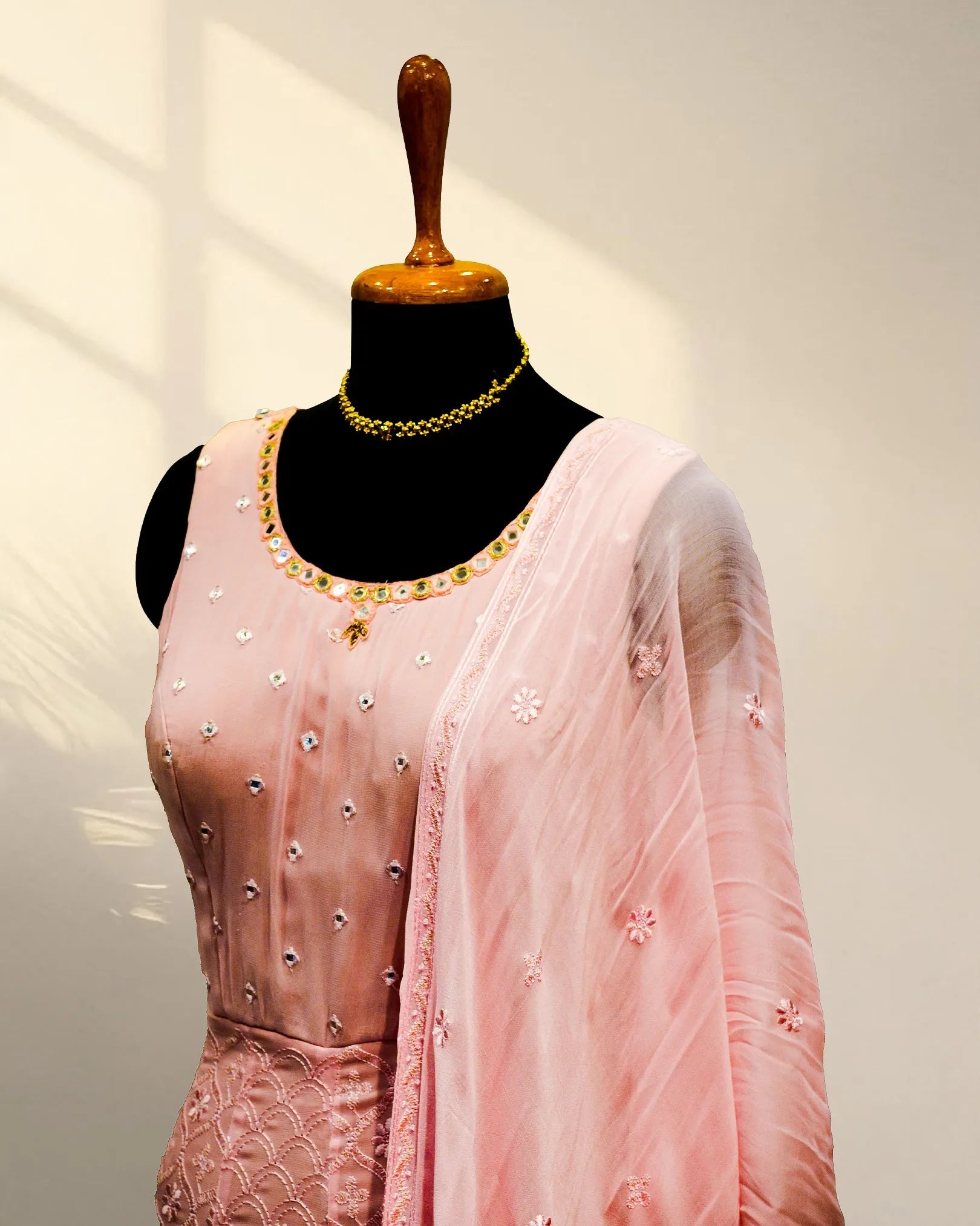 Georgette Pink Long Gown