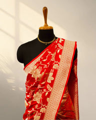 Red Banarasi saree