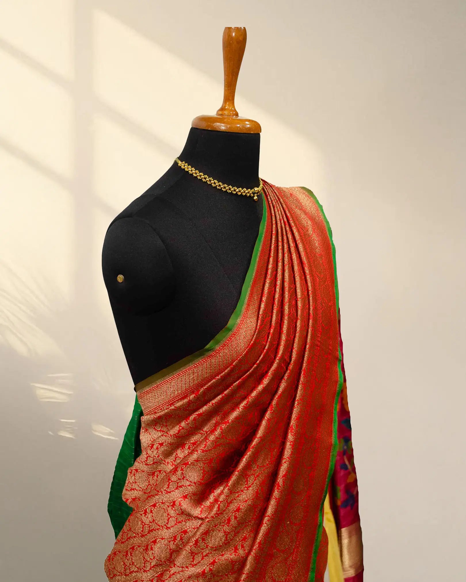 Red brocade Banarasi saree