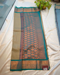 Green semi kanchi silk saree